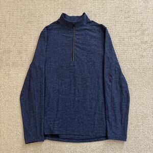 Lululemon Surge Warm 1/2 Zip Pullover Heather Blue Performance Sweater Logo Sz S